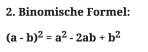 2. Binomische Formel üben