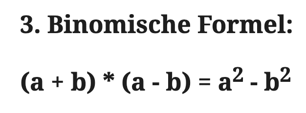 3. Binomische Formel üben