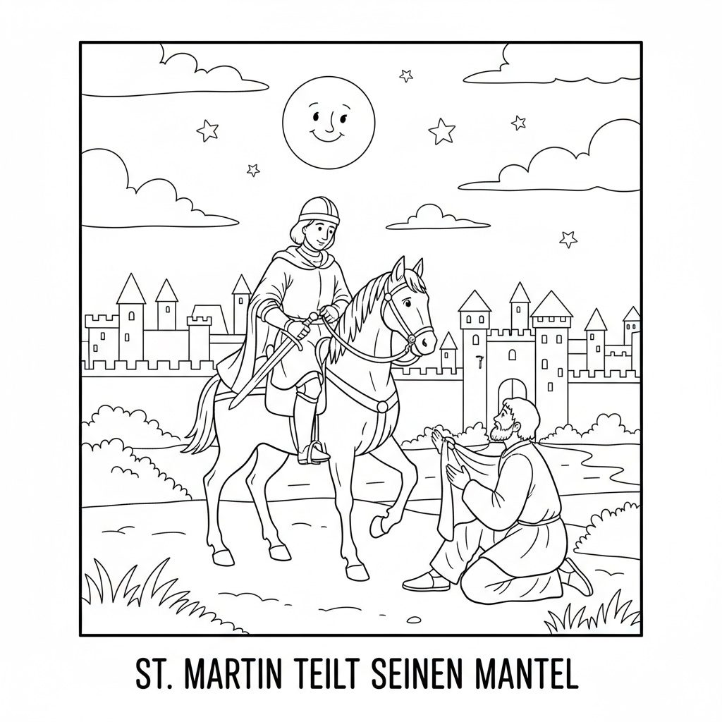 Sankt Martin Ausmalbild kostenlos downloaden