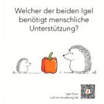 Igel und Paprika - Ausmalbild - Welcher Igel benötigt menschliche Hilfe?