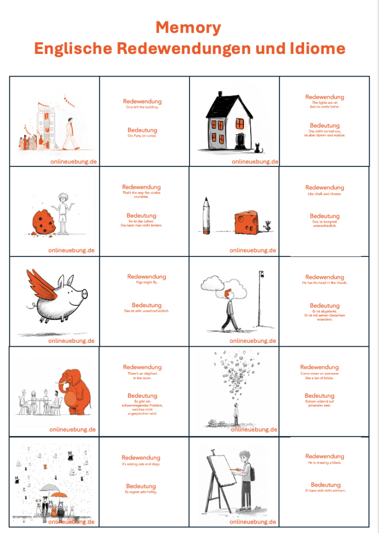 Memory - Englische Redewendungen und Idiome