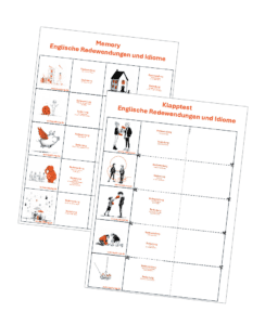 Englische Redewendungen und Idiome - Memory und Klapptest zum kostenlosen Download